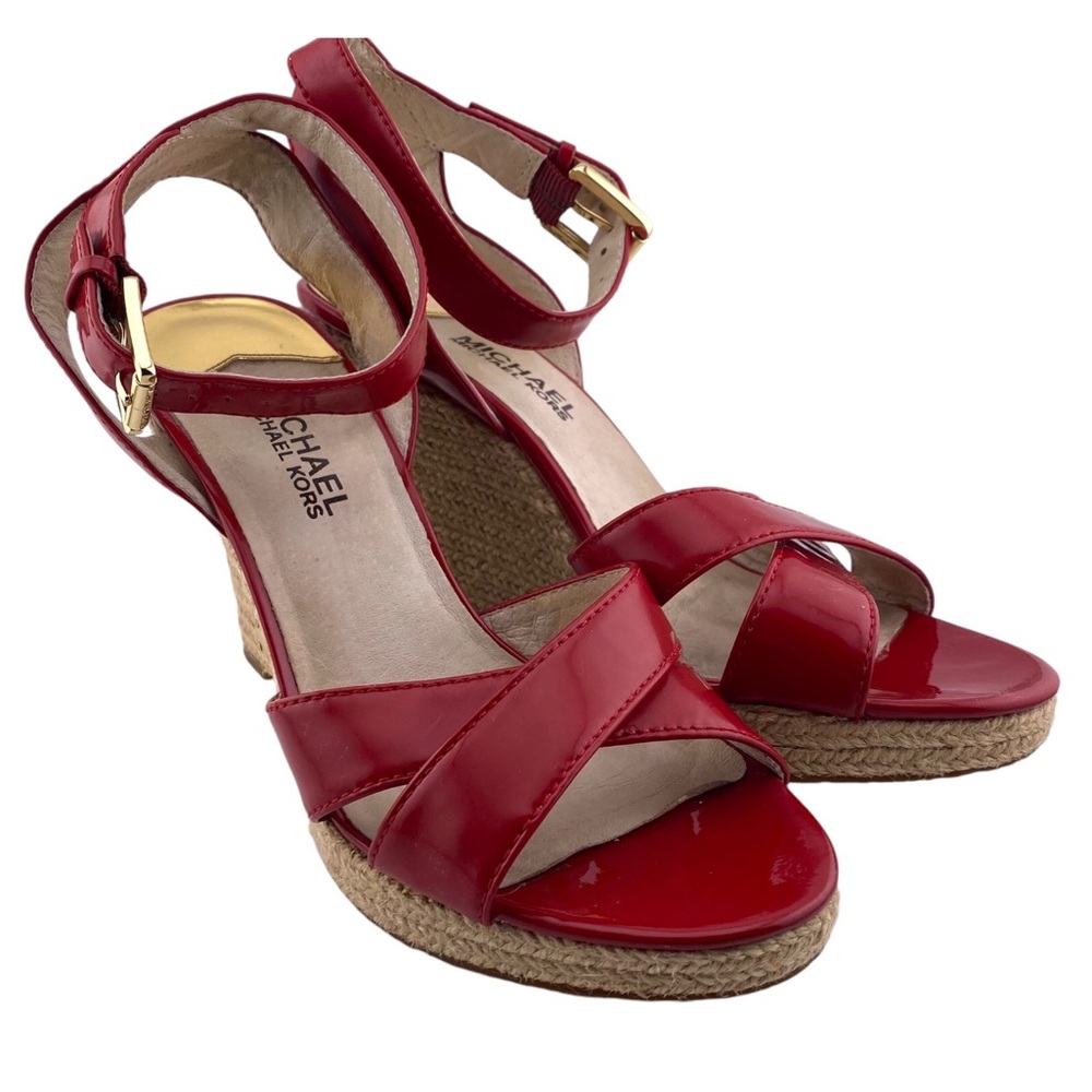 Michael Kors Kami Wedge Sandals in Red